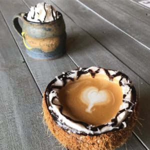 Hot Coconut Mocha Latte Drink