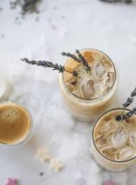 Vanilla lavender specialty latte coffee drink